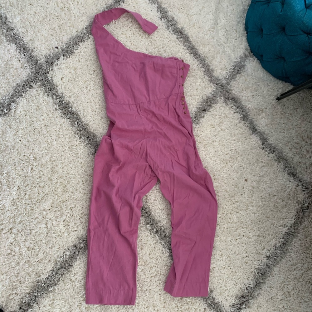 Free People NWOT Cotton One-Shoulder Jumpsuit